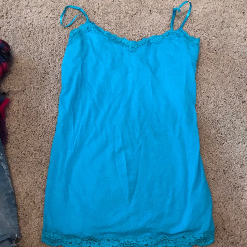 Aeropostale lace turquoise/blue tank top
